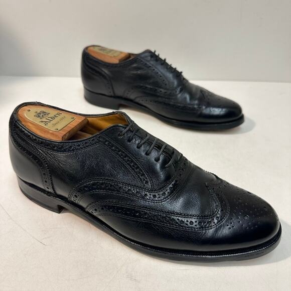Rancourt & Co. x Ralph Lauren Wingtip Bal Oxford Black Calf Bench Made USA 9 D - Picture 5 of 14